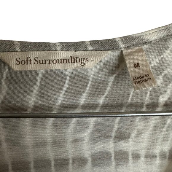 Soft Surroundings Lagenlook Tie Dye Pullover Tunic Top Women's Light Grey Size M - Picture 5 of 6